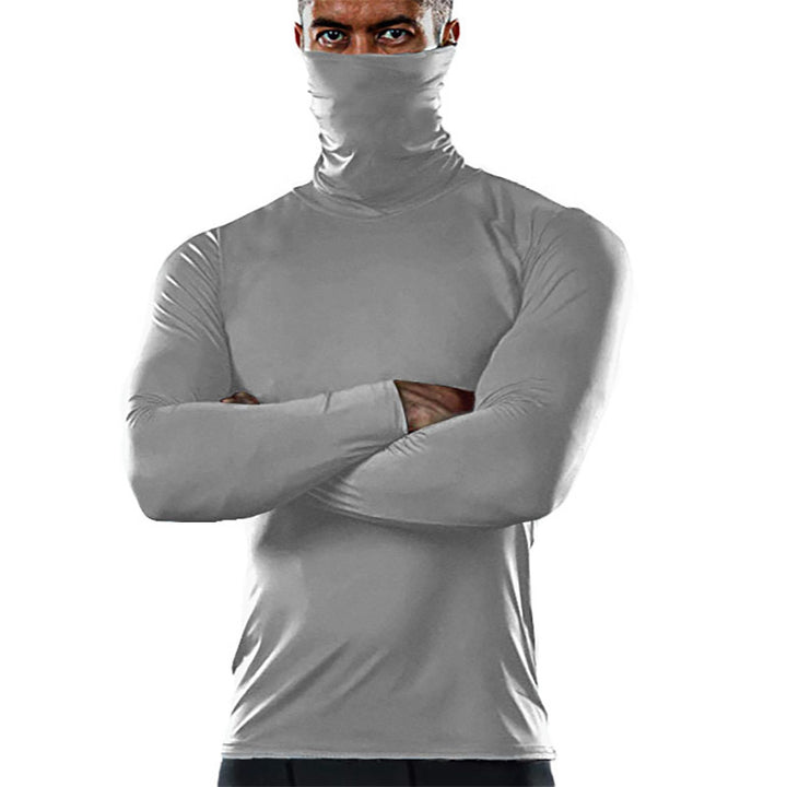 Herren funktionales Langarmshirt mit hohem Kragen und feuchtigkeitsregulierendem Material Aliams