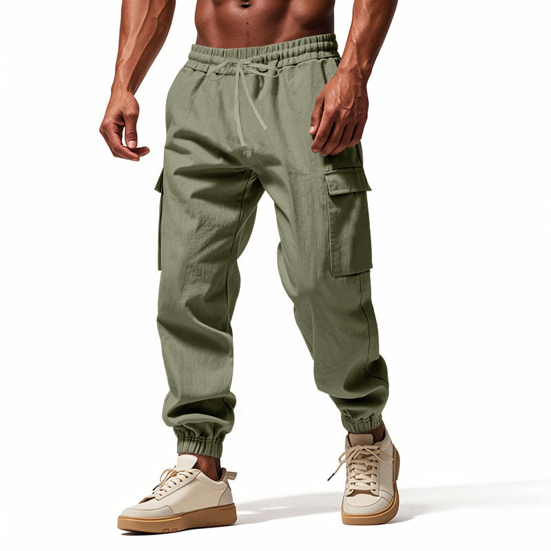 Herren Cargo-Jogginghose mit elastischem Bund und mehreren Funktionstaschen Aliams