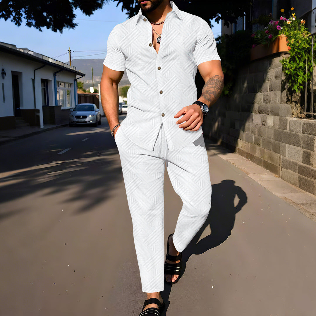 Herren vielseitiger Kurzoverall mit modischem Strukturmuster Aliams