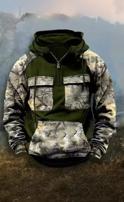 Herren Camouflage Funktionskapuzenpullover Aliams