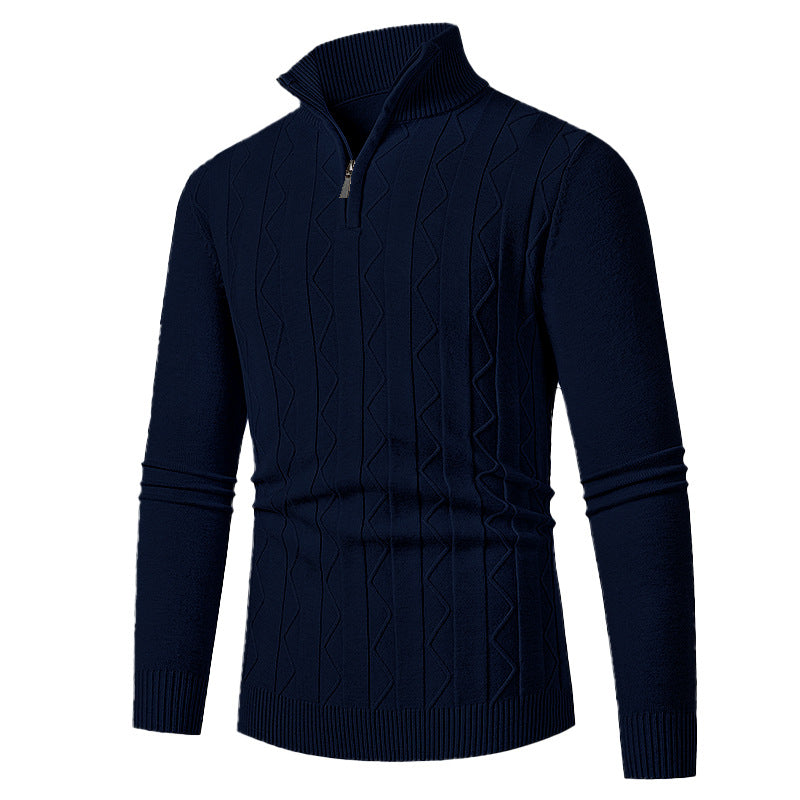 Herren eleganter Rollkragenpullover mit Strukturdesign Aliams