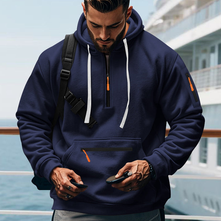 Herren sportlicher Hoodie mit reflektierenden Details und praktischen Taschen Aliams