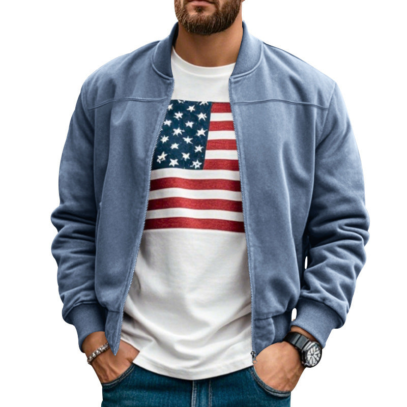 Herren stylische Bomberjacke mit praktischen Taschen und weichem Innenfutter Aliams