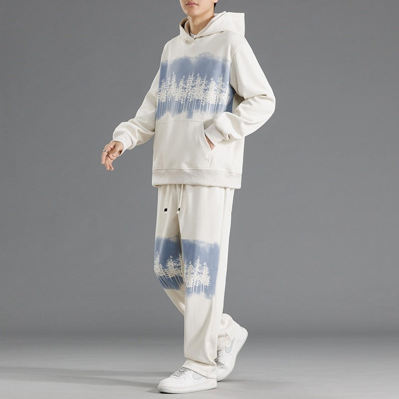 Herren Freizeit-Loungewear-Set mit entspannter Passform und kreativen Baum-Print Aliams