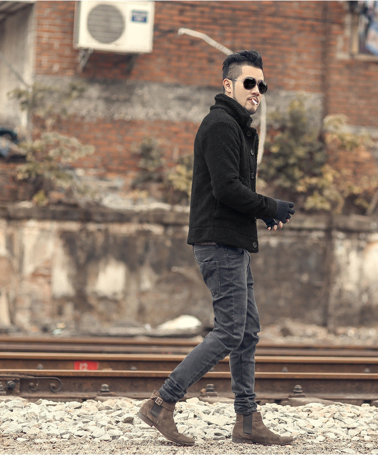 Herren gefütterte Thomaskapelle Jacke mit stilvollem Knopfverschluss und lässigem Design Aliams