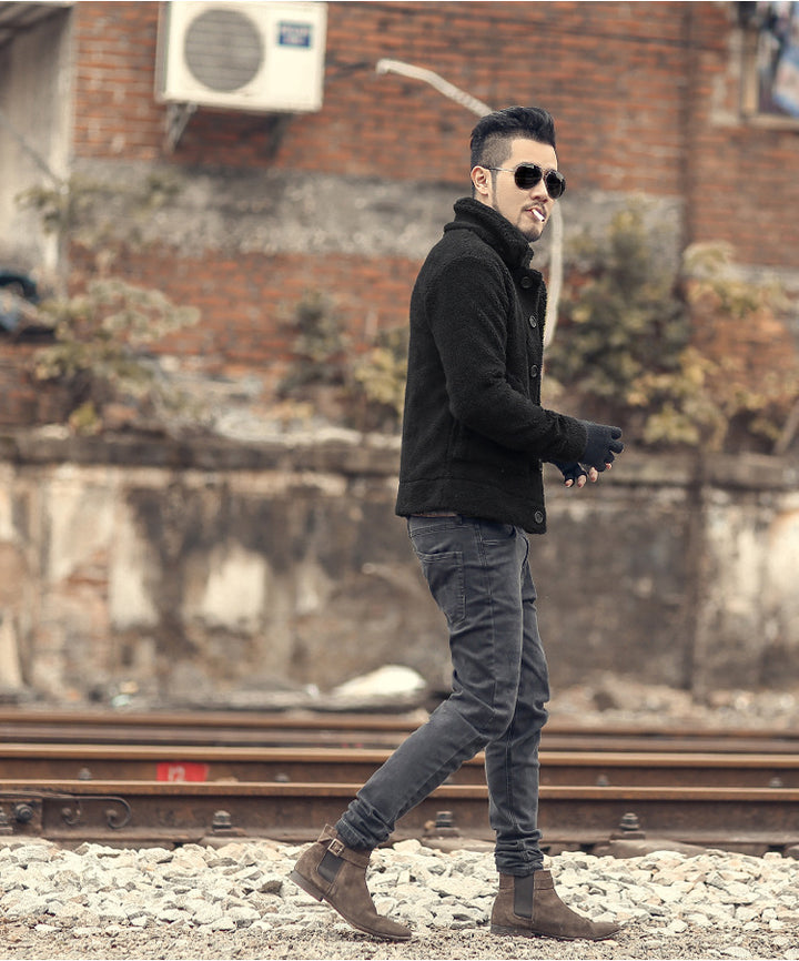 Herren gefütterte Thomaskapelle Jacke mit stilvollem Knopfverschluss und lässigem Design Aliams