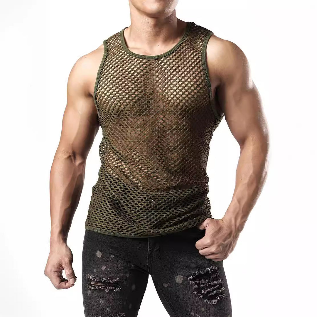 Herren trendiges Netzoberteil Aliams