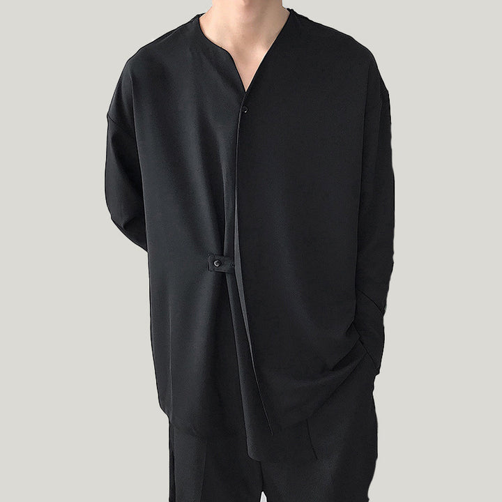 Herren elegante asymmetrische Bluse Aliams