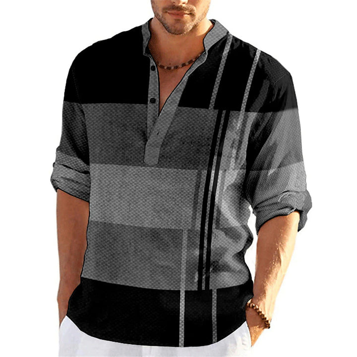 Herren Freizeitgestreiftes Popover-Shirt Aliams