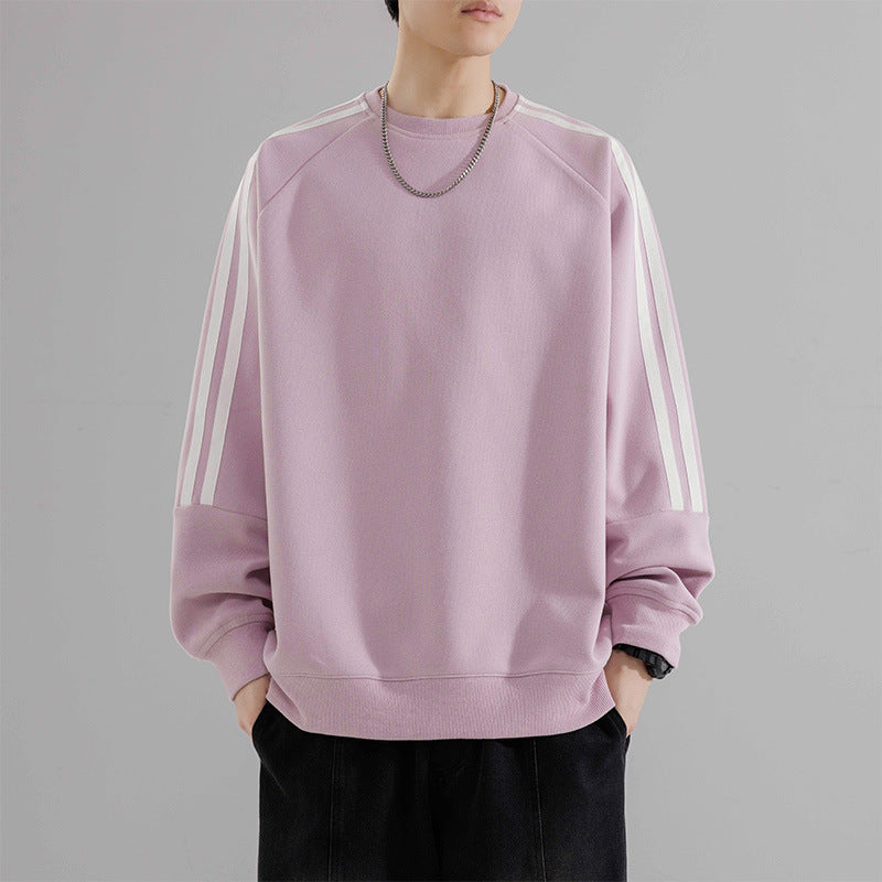 Herren sportliches Sweatshirt mit Raglanärmeln und stylischen Streifen Aliams