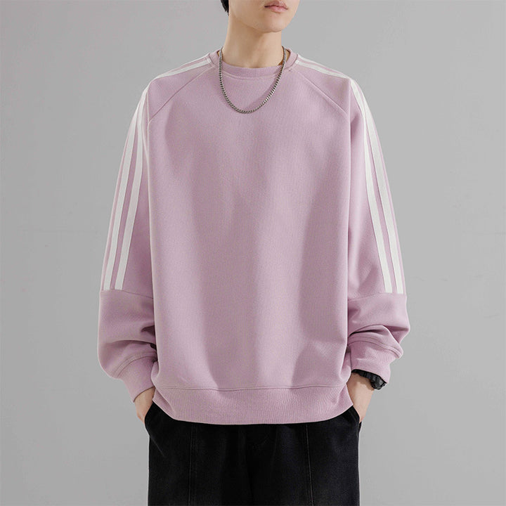 Herren sportliches Sweatshirt mit Raglanärmeln und stylischen Streifen Aliams