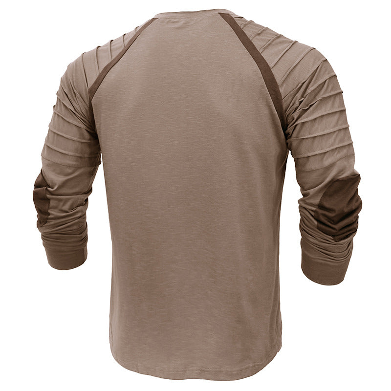 Herren sportliches Langarmhemd mit Knopfleiste und modernen Akzenten Aliams