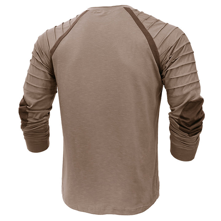 Herren sportliches Langarmhemd mit Knopfleiste und modernen Akzenten Aliams