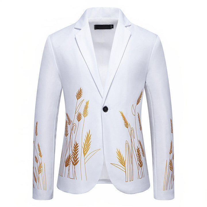 Herren eleganter Blazer mit floralen Stickereien Aliams