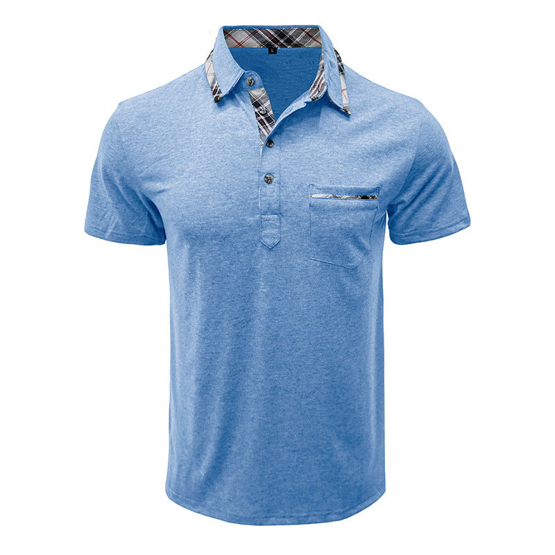 Herren Kurzarm-Polohemd mit modischem Karomuster Aliams