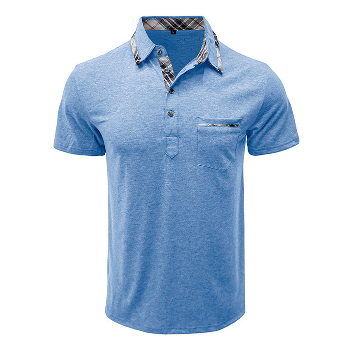 Herren Kurzarm-Polohemd mit modischem Karomuster Aliams
