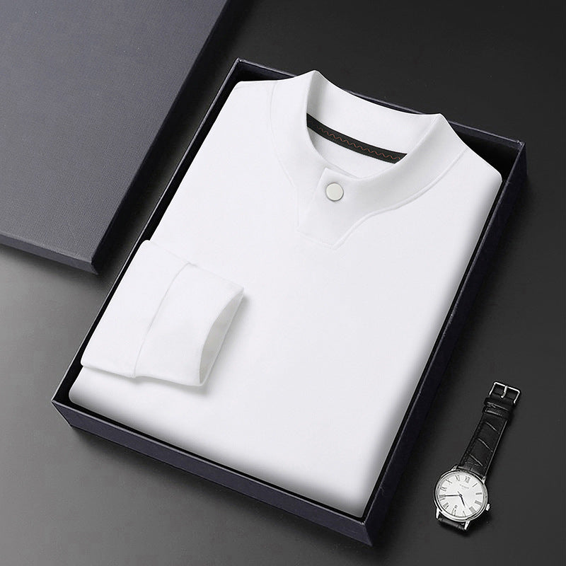 Herren Poloshirt mit modernem Stehkragen und eleganter Knopfleiste Aliams