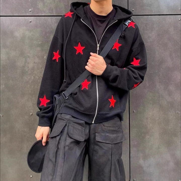 Herren Kapuzenpullover mit auffälligem Sternenmuster Aliams