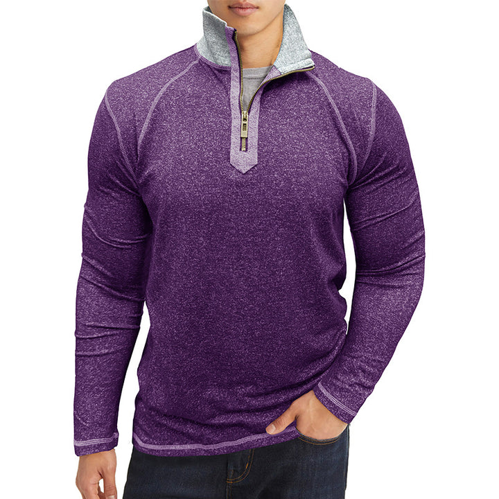 Herren Funktionspullover mit hohem Kragen und praktischer Zip-Detail Aliams