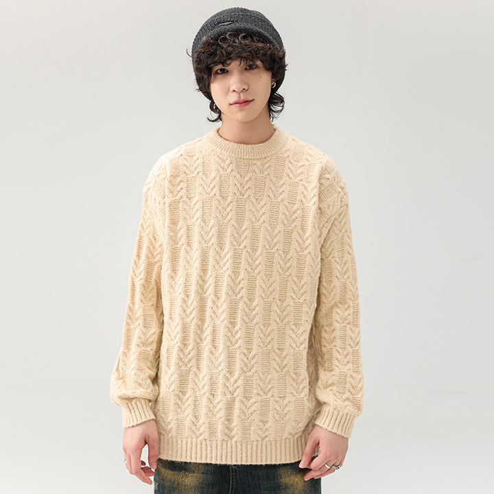 Herren Grobstrickpullover mit klassischem Muster Aliams