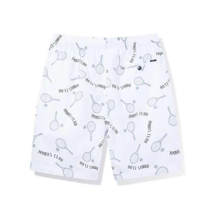 Herren Badeshorts mit Tennis-Motiv und elastischem Bund Aliams