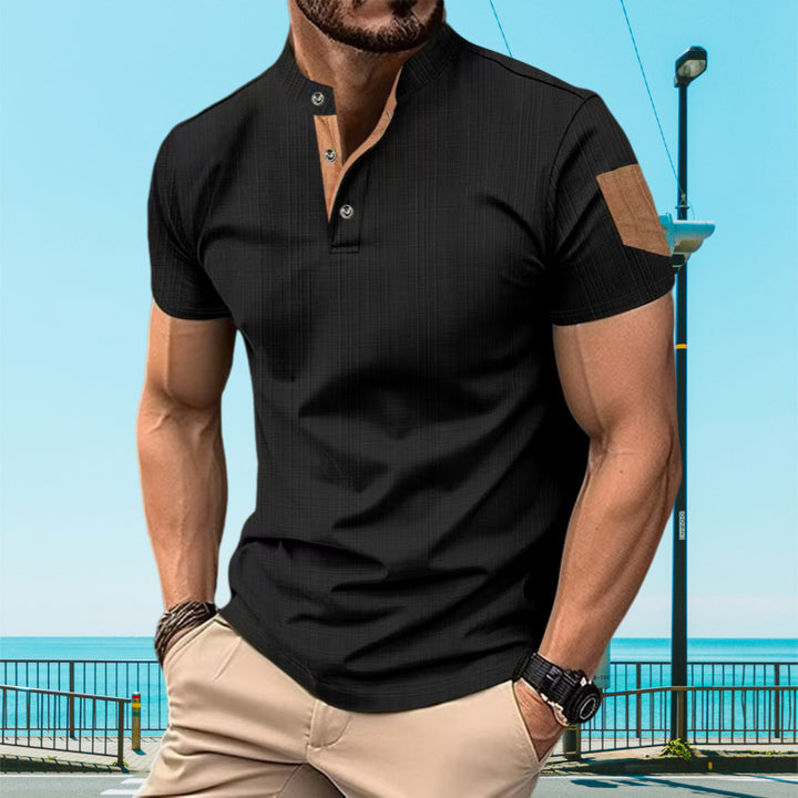 Herren Kurzarm Poloshirt mit Knopfleiste Aliams