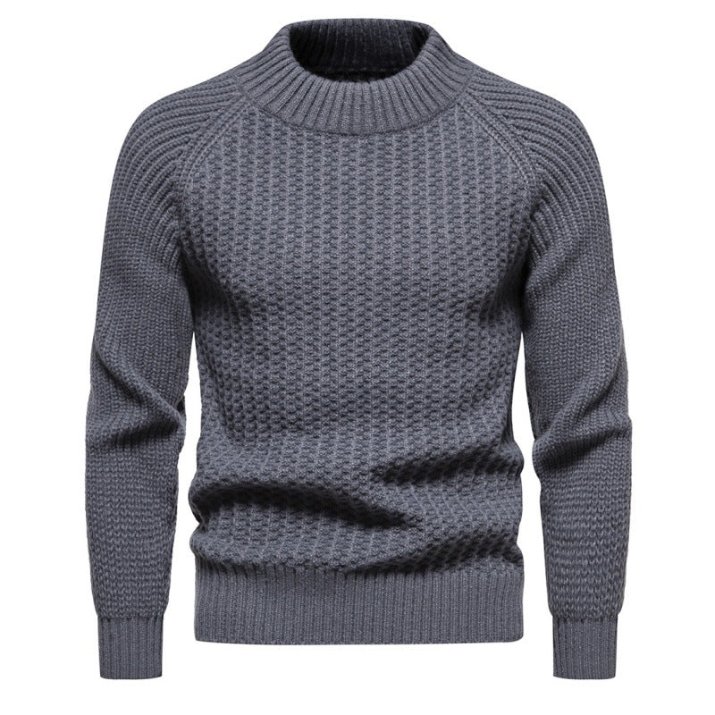 Herren Grobstrickpullover mit hohem Kragen und zeitlosem Design Aliams