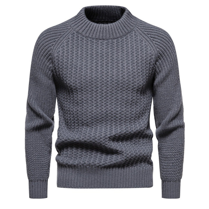 Herren Grobstrickpullover mit hohem Kragen und zeitlosem Design Aliams