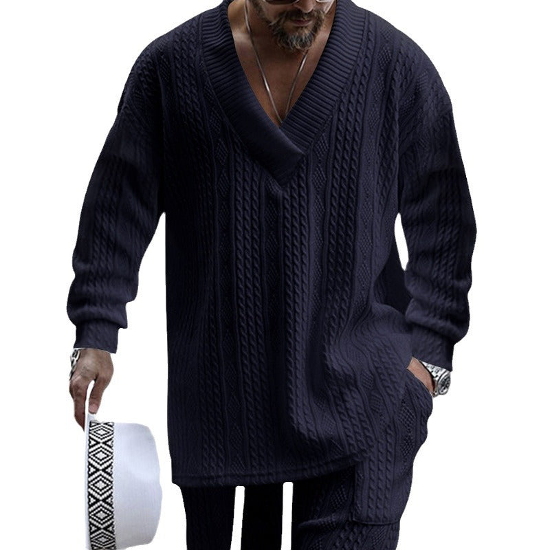 Herren Grobstrick Pullover mit V-Ausschnitt Aliams