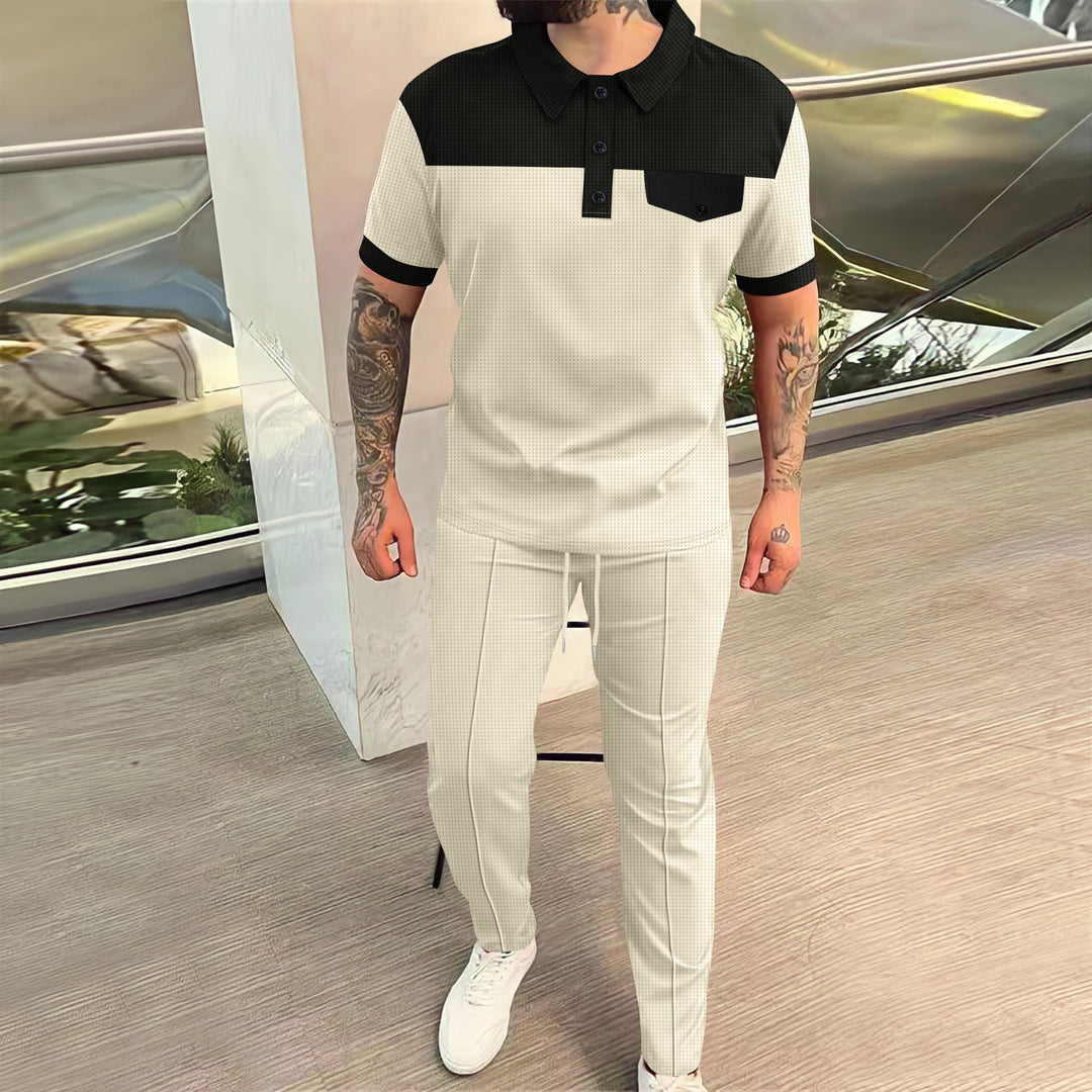 Herren elegantes Poloshirt und passende Stoffhose Aliams