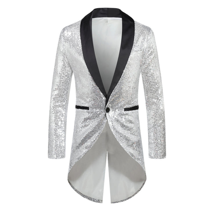 Herren Glitzernder Anzugblazer mit elegantem Schalkragen Aliams