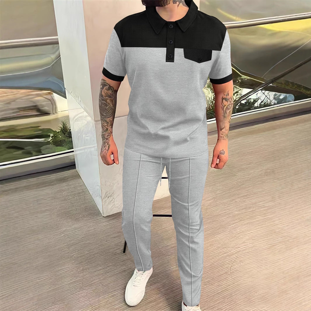 Herren sportliches Poloshirt und Chino-Hose Set mit modernem Design Aliams