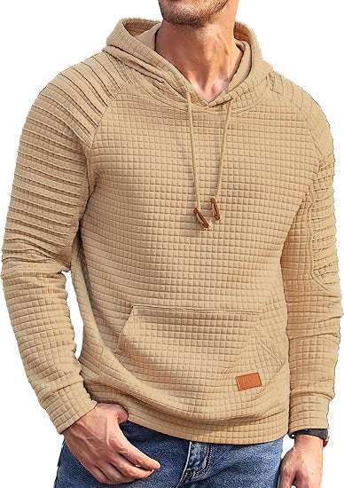 Herren Kapuzenpullover mit strukturiertem Stoff und lässigem Schnitt Aliams