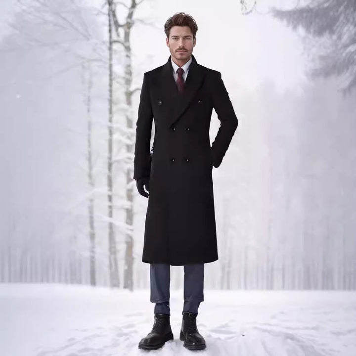 Herren doppelreiher Übermantel mit elegantem Schnitt und praktischen Taschen Aliams