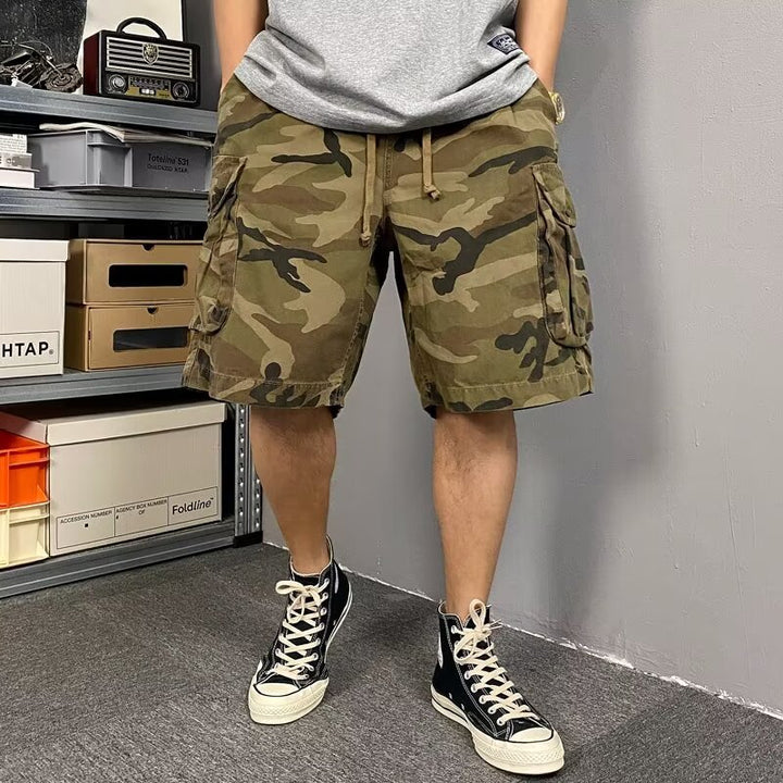 Herren Cargo-Shorts mit funktionalen Seitentaschen und verstellbarem Bund Aliams