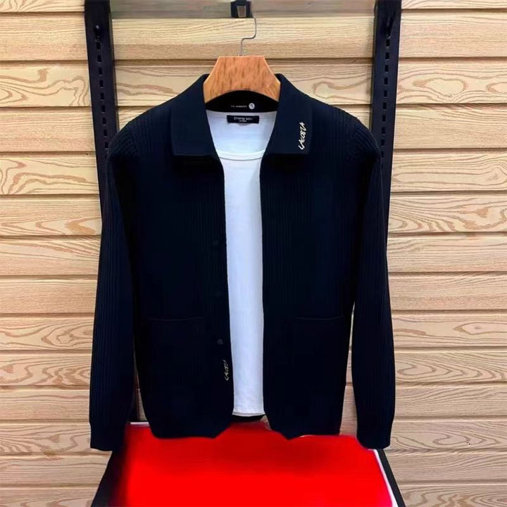 Herren elegante Strickjacke mit praktischen Taschen und stylischem Schnitt Aliams
