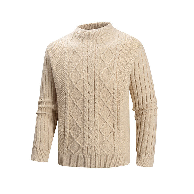 Herren Strickpullover mit strukturiertem Design und hohem Kragen Aliams