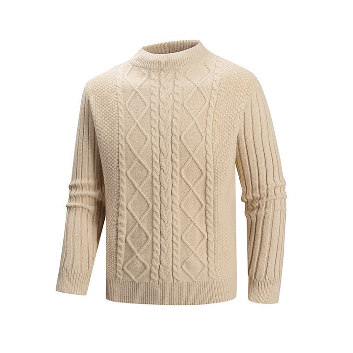 Herren Strickpullover mit strukturiertem Design und hohem Kragen Aliams
