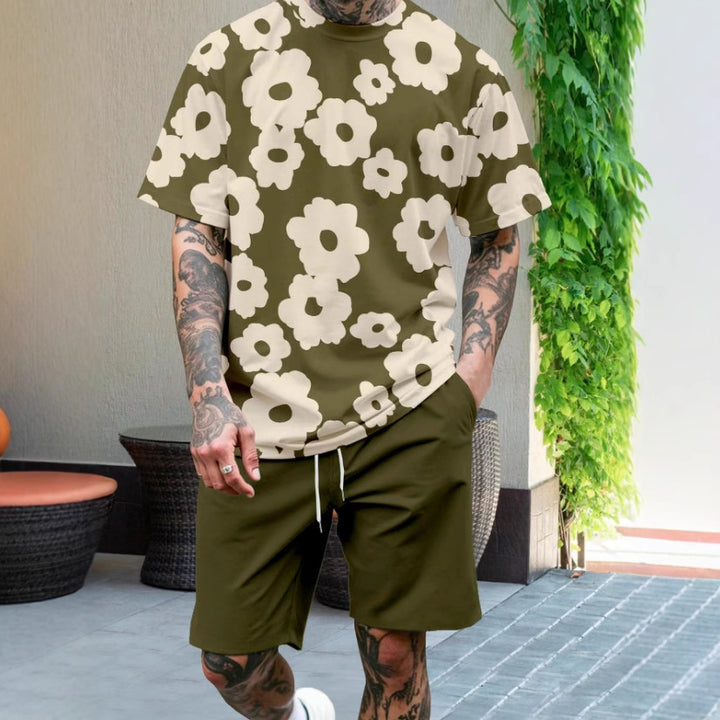 Herren Kurzarm-Shirt mit maritimem Motiv und entspannter Passform Aliams