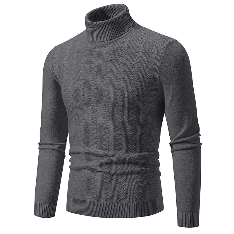 Herren Rollkragenpullover mit strukturiertem Zopfdesign Aliams
