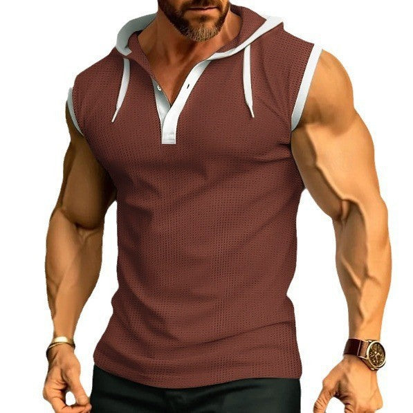 Herren ärmelloses Poloshirt mit modernem Schnitt und strukturiertem Design Aliams