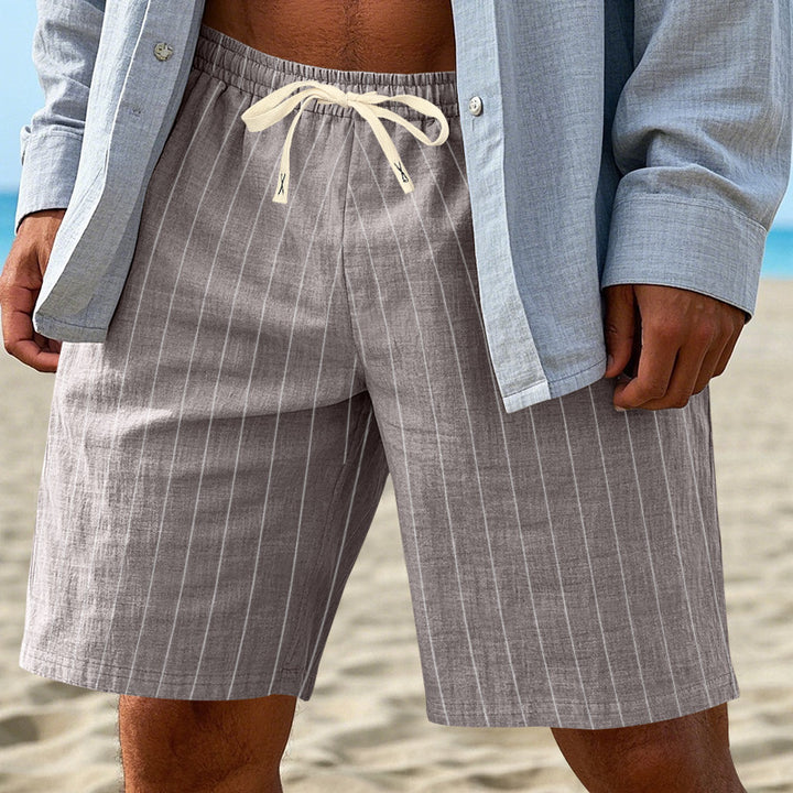 Herren Strandshorts mit Elastischem Bund und Stilvollem Streifenmuster Aliams