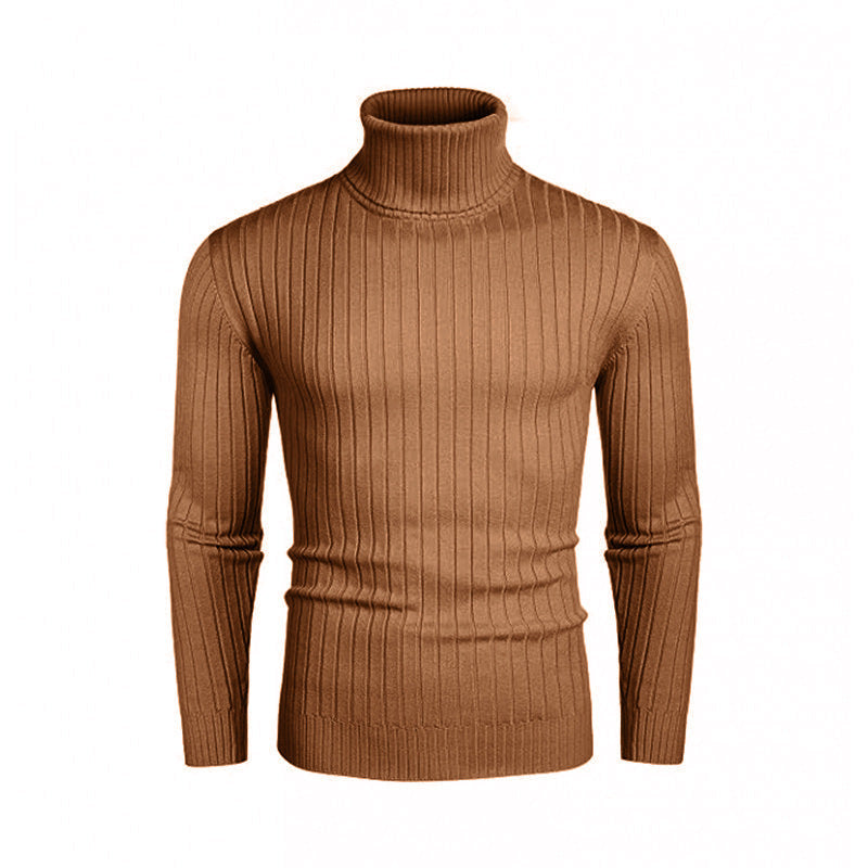 Herren eleganter Rollkragenpullover aus feinem Rippenstrick Aliams