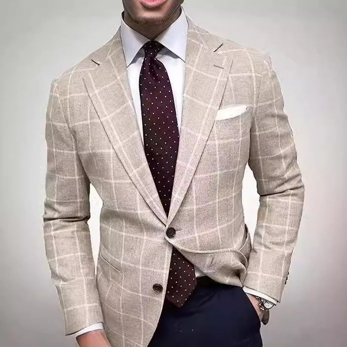 Herren eleganter Leinenblazer mit schmalem Schnitt Aliams