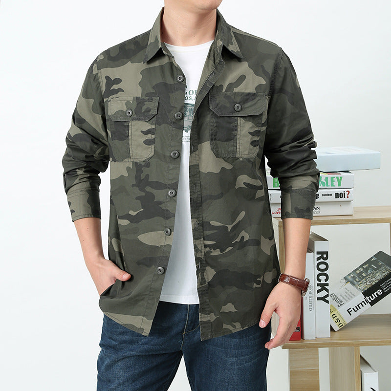 Herren Camouflage Sicherheitshemd mit Brusttaschen Aliams