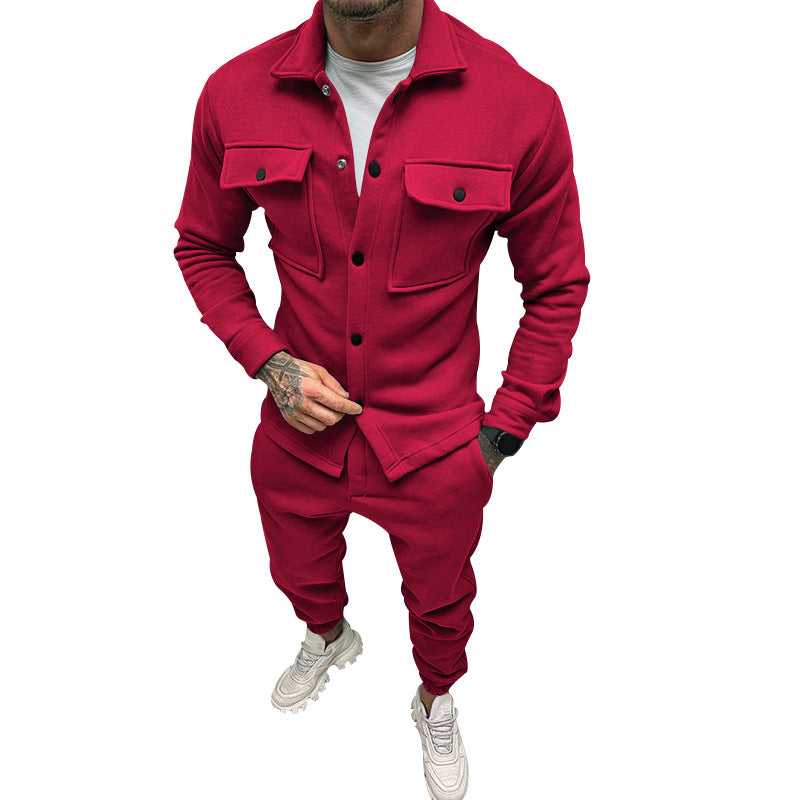 Herren Utility-Jacke mit Taschen und elastischer Hose Aliams