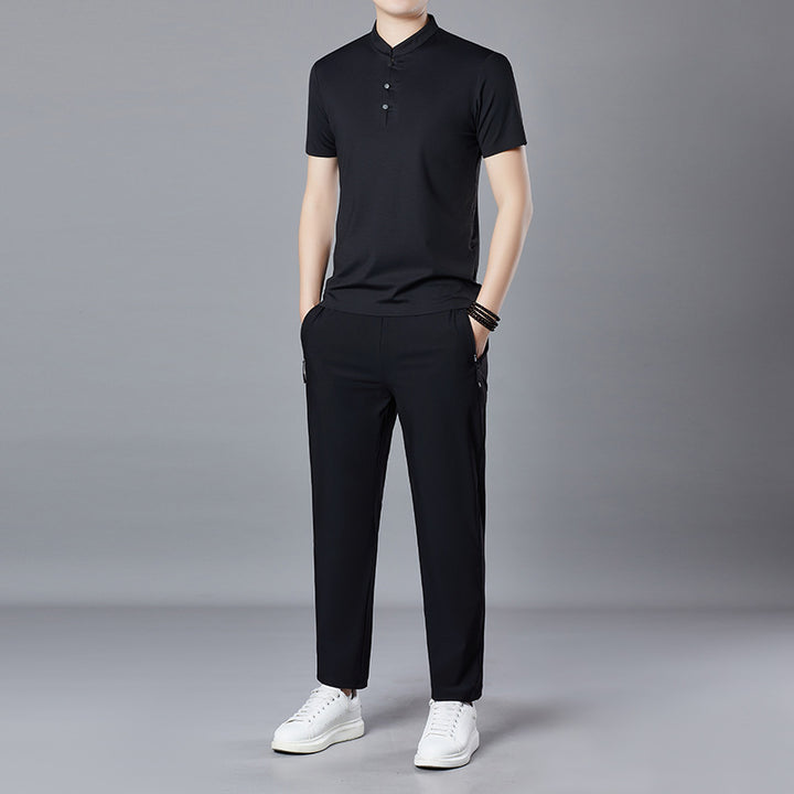 Herren sportliches Poloshirt mit Knopfleiste und modernen Akzenten Aliams