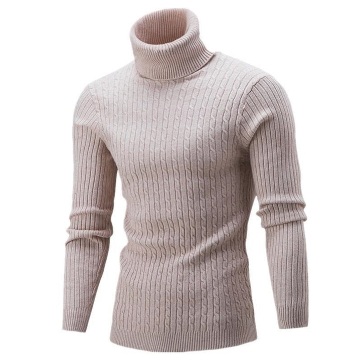 Herren Rollkragenpullover mit strukturiertem Zopfmuster und modernem Schnitt Aliams