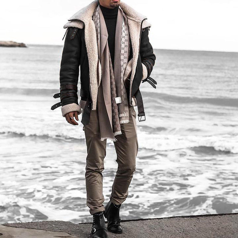 Herren Fliegerjacke mit luxuriösem Kunstfellfutter und modernen Akzenten Aliams