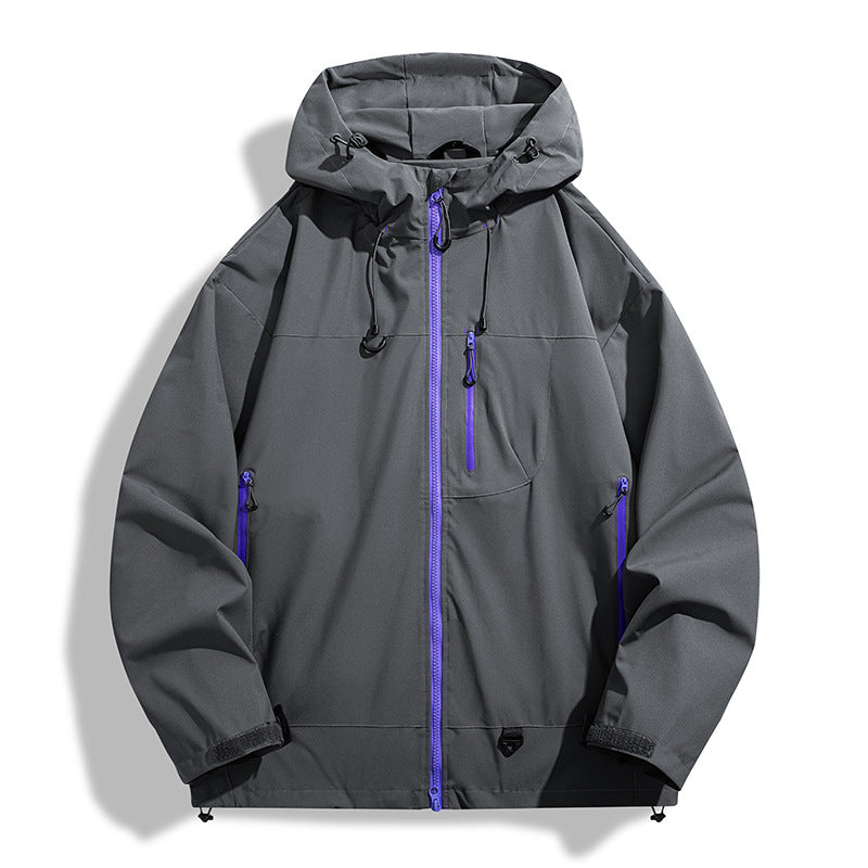 Herren wasserdichte Outdoor-Jacke mit Kapuze und atmungsaktiven Einsätzen Aliams